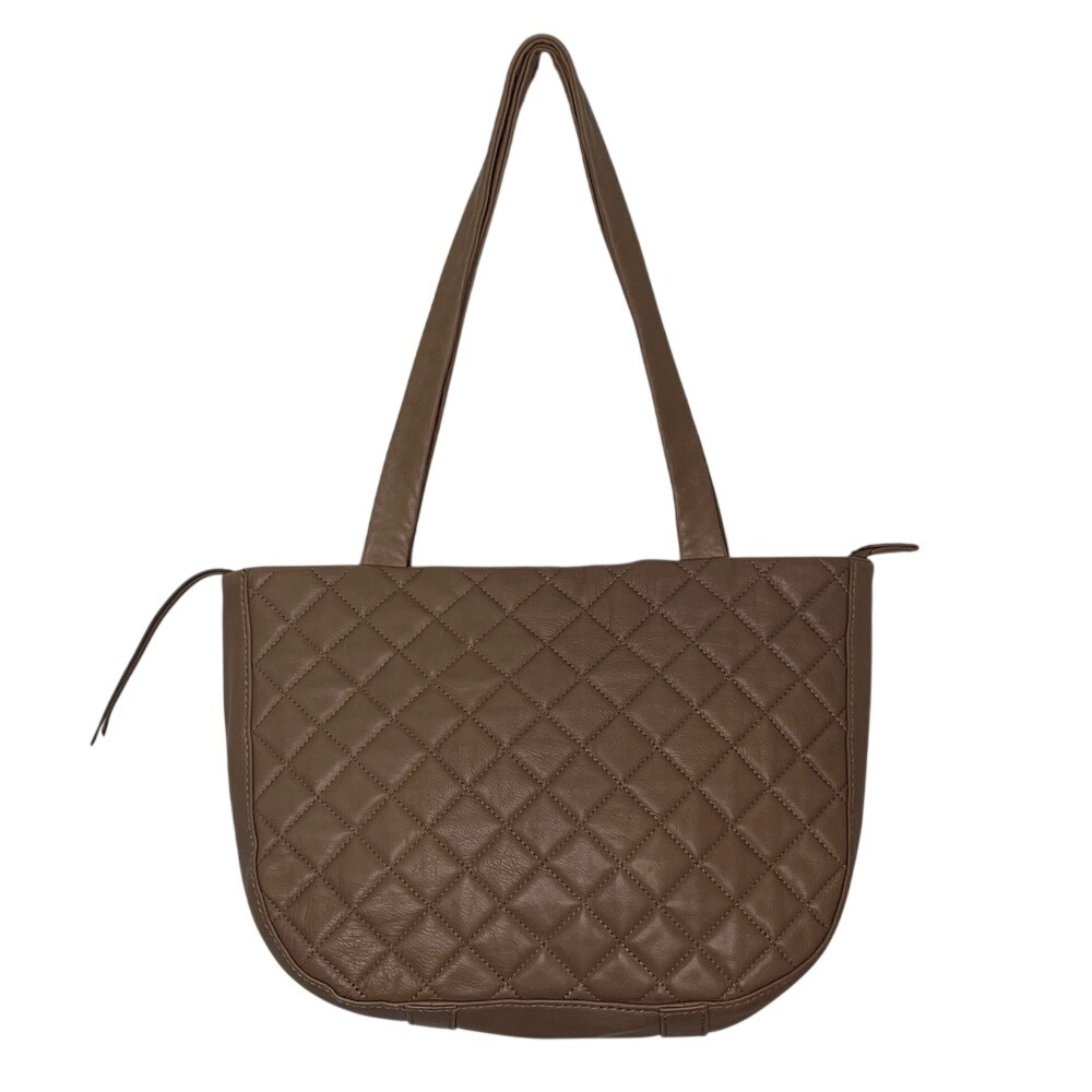 HOBO Carver Quilted Leather Tote Bag Camel Tan Shoulder Purse